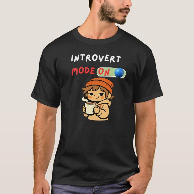T-shirt Mode Introverti Activé Mignon et Confortable (Devant)