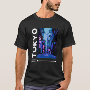 T-shirt Mode japonaise Glitch Cyberpunk Tokyo Streetwear