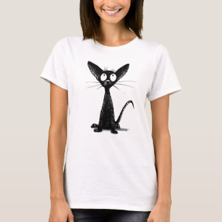 T-shirt Mode jolie chatte noire