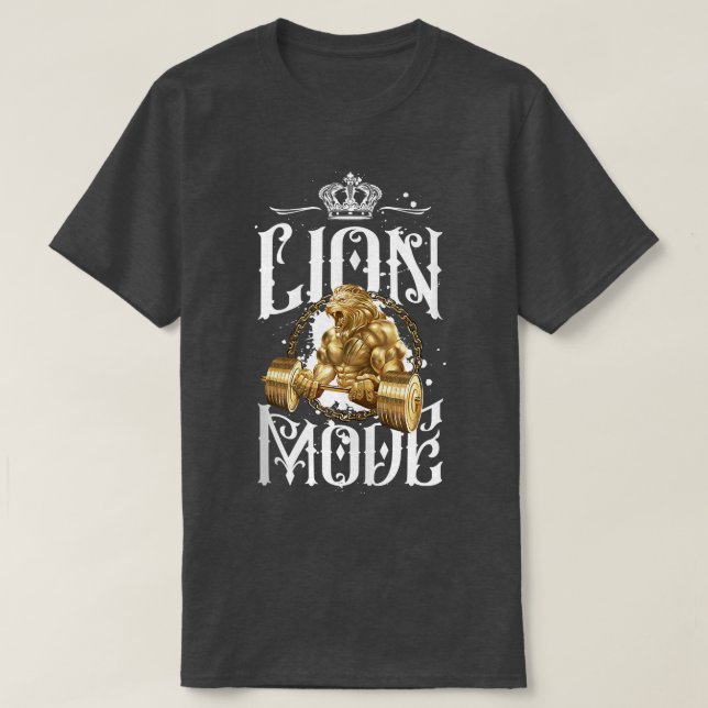 T-shirt Mode Lion Exercice Beast Lifting Weights Gym Bodyb (Design devant)
