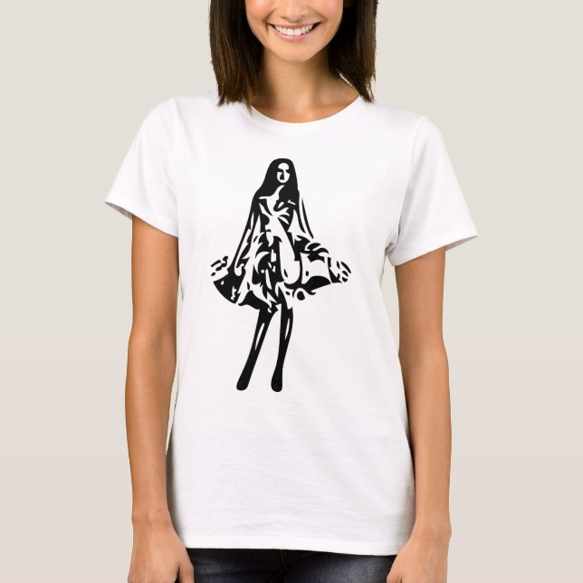 T-shirt mode, logo, photos de jupe (Devant)
