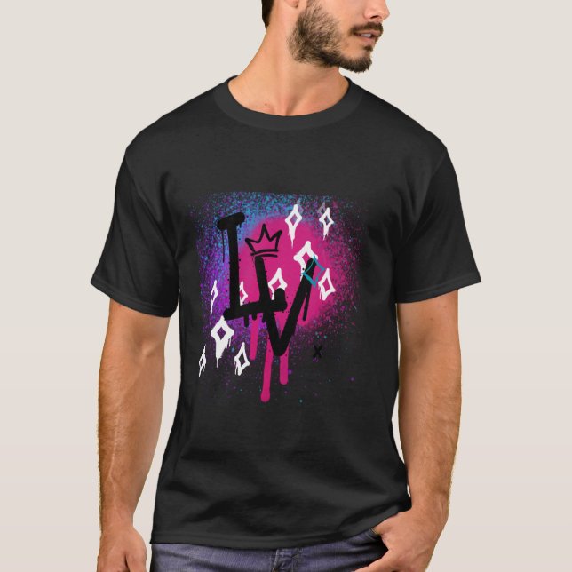 T-shirt Mode LoVe, design LoVe, Spray Paint Graphic, pu (Devant)