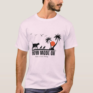 T-shirt Mode Miaou Activé – Conception d'Aventure de Plage
