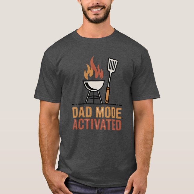 T-shirt Mode Papa Activé | Blague du Roi du BBQ (Devant)