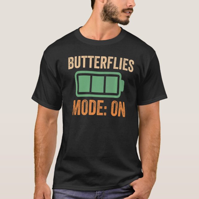 T-shirt Mode Papillons Sur Batterie (Devant)