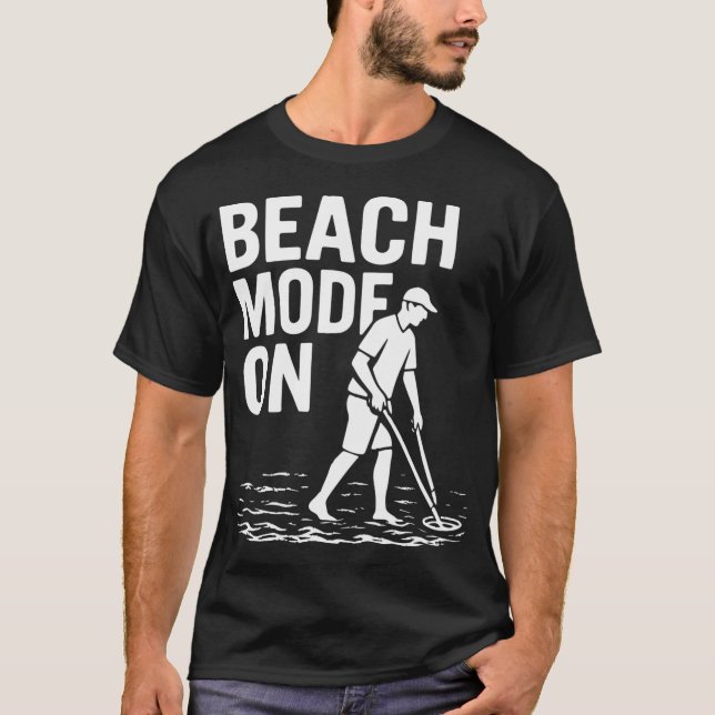 T-shirt Mode Plage Activé Design Drôle de Détection de Mét (Devant)