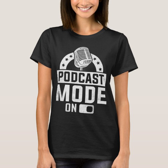 T-shirt Mode Podcast Sur Podcaster Podcasting Intervieweur (Devant)