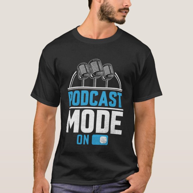 T-shirt Mode Podcast Sur Podcaster Podcasting Intervieweur (Devant)