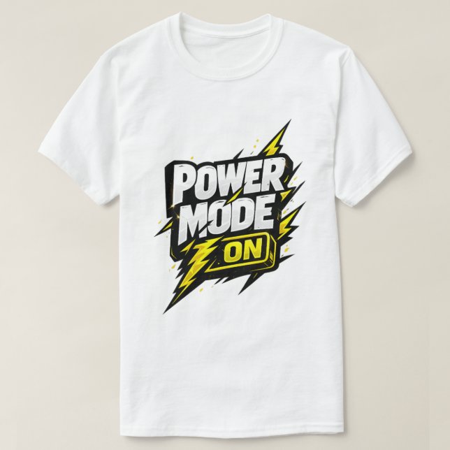 T-shirt Mode Puissance Activé Typographie Motivante Éclair (Design devant)