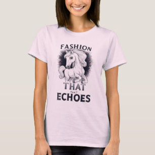 T-shirt Mode qui résonne : Cheval blanc audacieux