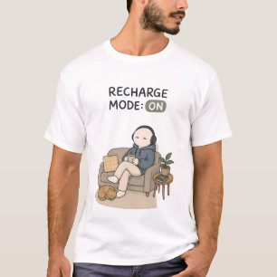 T-shirt Mode Recharge Activé Mème Drôle d'Introverti