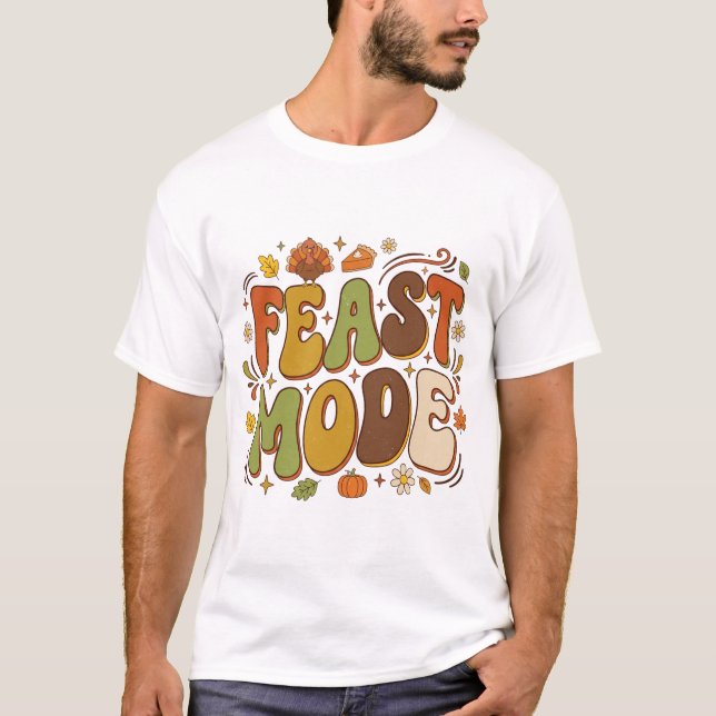 T-shirt Mode Repas de Thanksgiving Rétro Drôle (Devant)