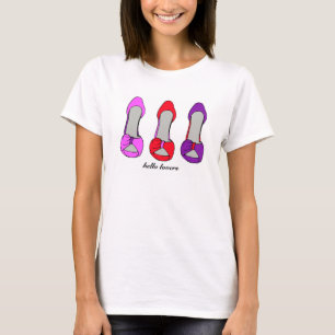 T-shirt Mode rose pourpre Stiletto talons Rouge Chaussure