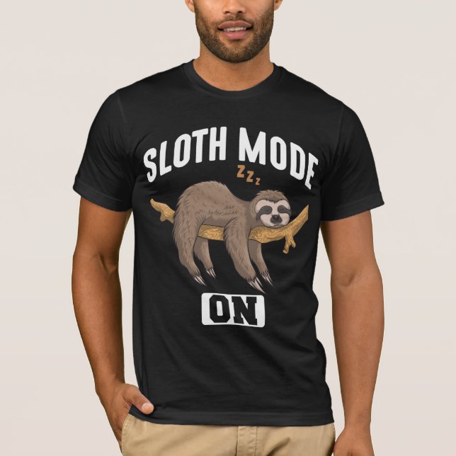 T-shirt Mode Sloth Sur Un Animal Relaxant Lent Et Lent (Devant)