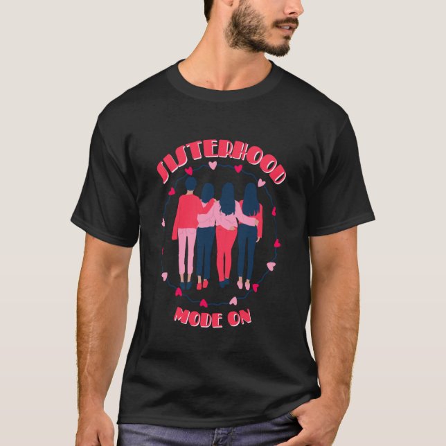 T-shirt Mode Sœurhood activé - Conception avec des cœurs,  (Devant)
