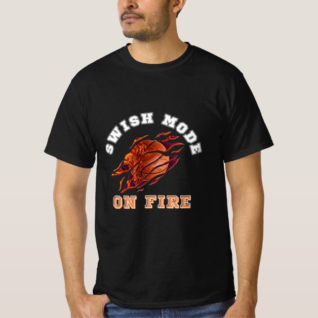 T-shirt Mode Swish On Fire, typographie de basket (Devant)