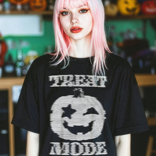 T-shirt Mode traitement Citrouille Glitchy