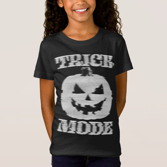 T-Shirt Mode Trick Glitchy Citrouille Kids (Devant)