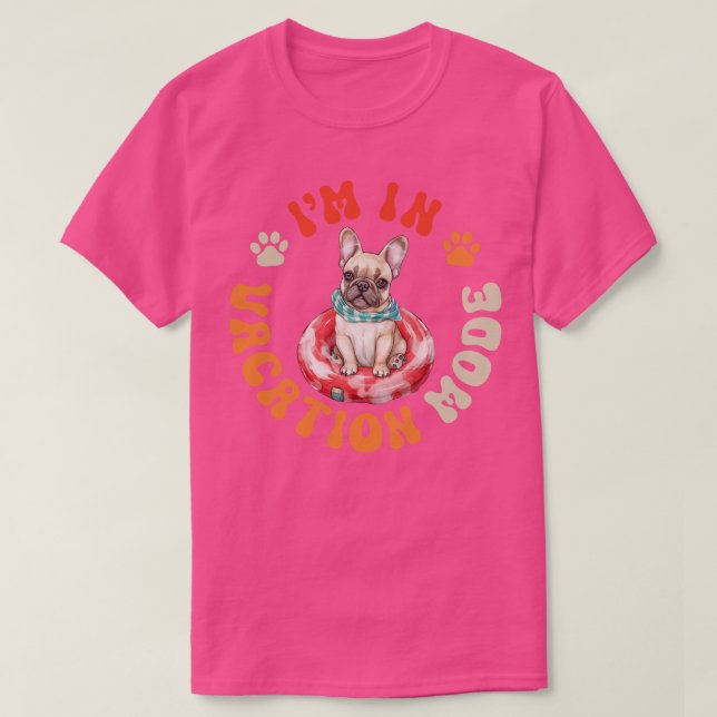 T-shirt Mode Vacances Chien Français (Design devant)
