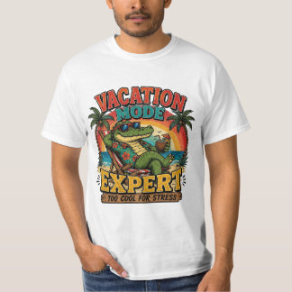 T-shirt Mode Vacances Expert Drôle Alligator Plage 