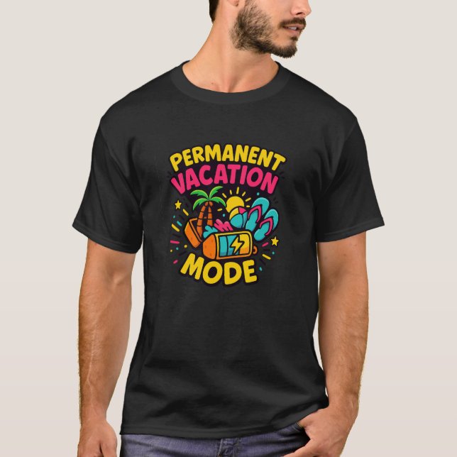 T-shirt Mode Vacances Permanentes – Chemise Tropicale Amus (Devant)