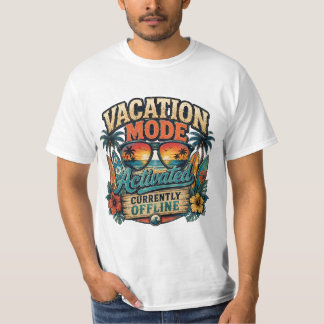 T-shirt Mode Vacances Rétro Activé Actuellement Hors Ligne