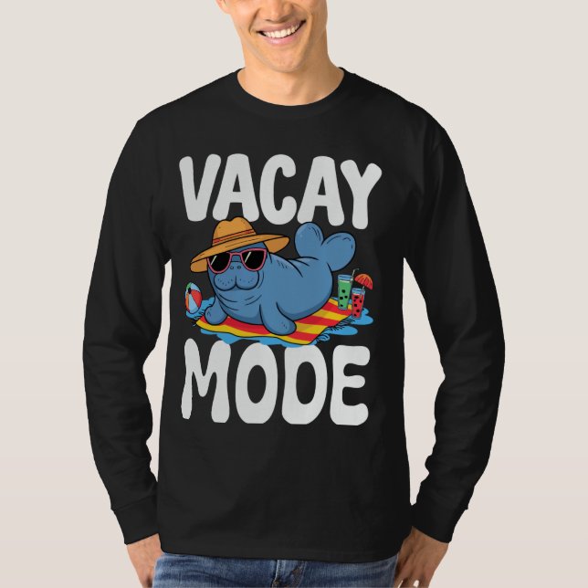 T-shirt Mode Vacay Funny Manatee Graphisme, Regroupement C (Devant)