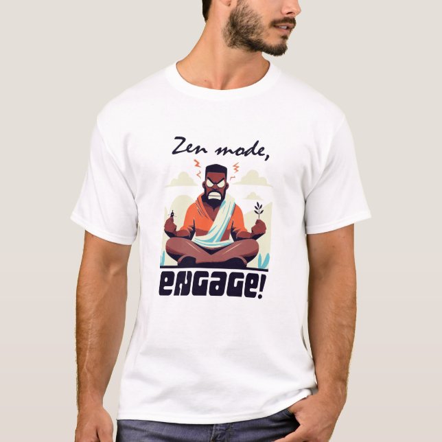 T-shirt Mode zen, engagez-vous ! ⚡ Adulte est un Glitch (Devant)