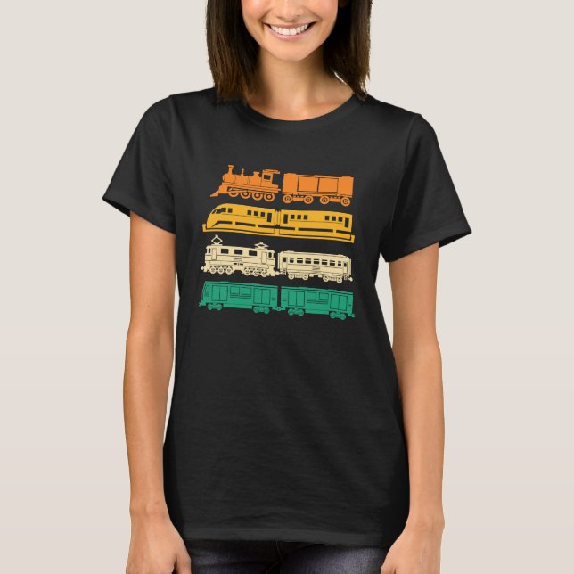 T-shirt Model Train Railroad Train  Retro Locomotive Train (Devant)
