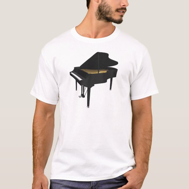 T-shirt  Modèle 3D:Black Grand Piano : (Devant)