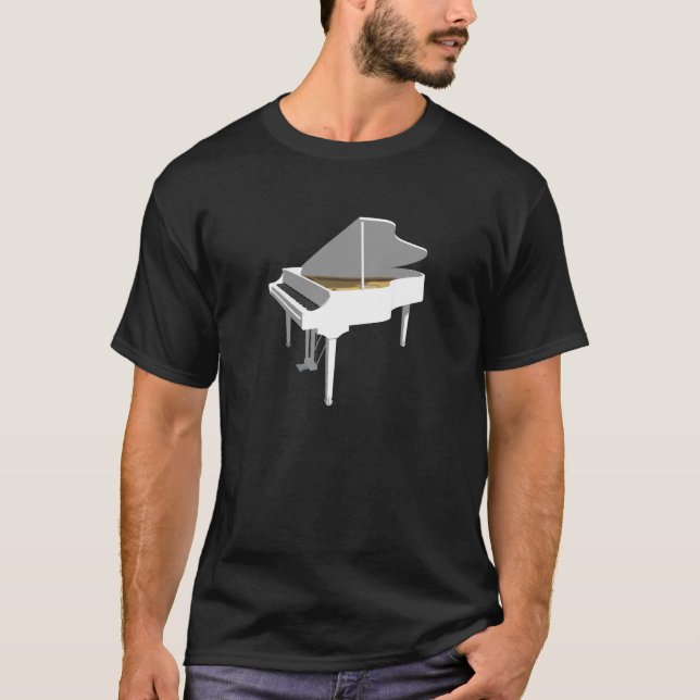 T-shirt  Modèle 3D:Grand piano blanc : (Devant)