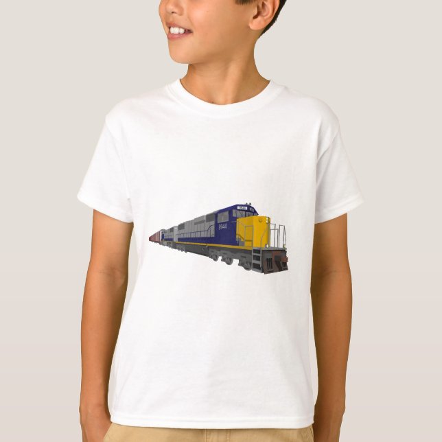 T-shirt modèle 3D : Train de fret : Chemin de fer : (Devant)