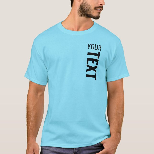T-shirt Modèle Ajouter le texte ici Trendy Homme's Blue Ho (Devant)