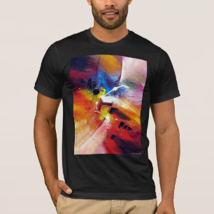 T-shirt Modèle Art Abstrait moderne peinture couleur noire