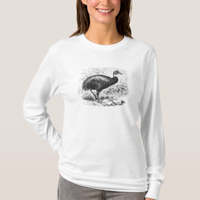 T-shirt Modèle australien géant d'oiseau de casoar vintage (Devant)