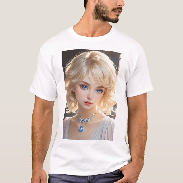 T-shirt modèle avec collier (Devant)