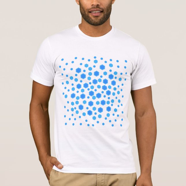 T-shirt Modèle bleu d'hexagones (Devant)