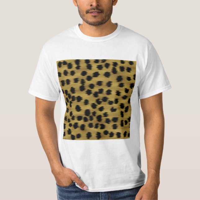 T-shirt Modèle Brown noir et d'or d'impression de guépard (Devant)