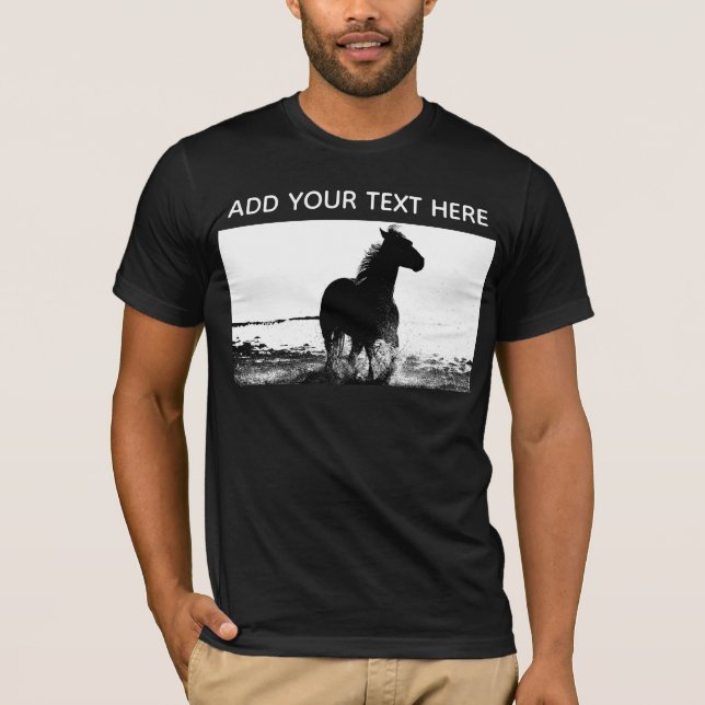 T-shirt Modèle Cheval Personnalisé Mens Moderne (Devant)