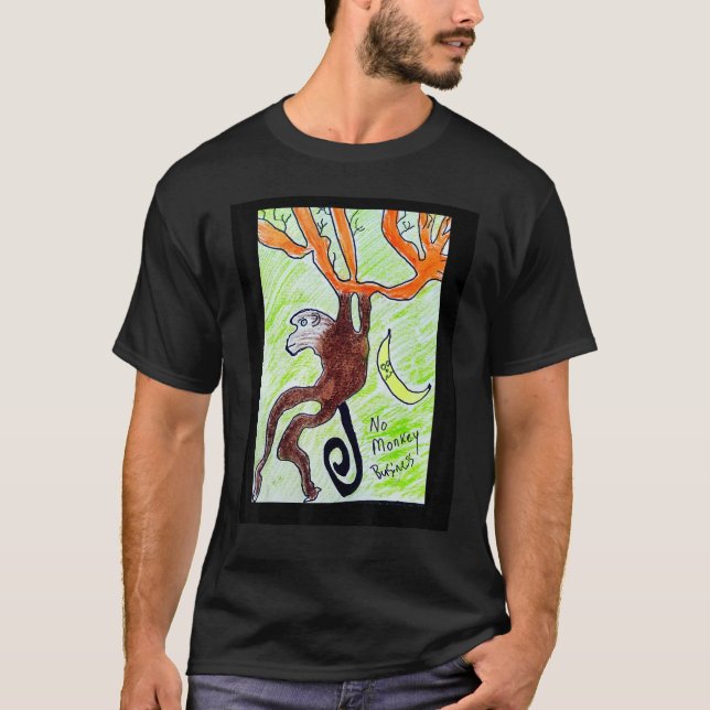 T-shirt Modèle cool des branches pivotantes de singe (Devant)