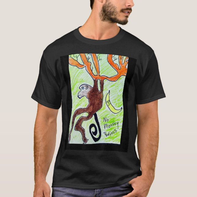 T-shirt Modèle cool des branches pivotantes de singe (Devant)