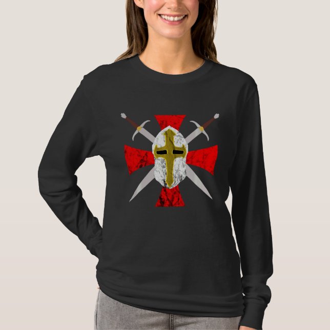 T-shirt Modèle Croisés Chevaliers Chevaliers Code croisé S (Devant)