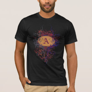 T-shirt Modèle Damas vintage avec lettre monographie A