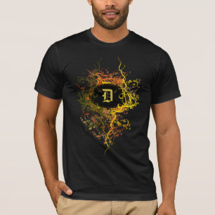 T-shirt Modèle Damas vintage avec lettre monographie D