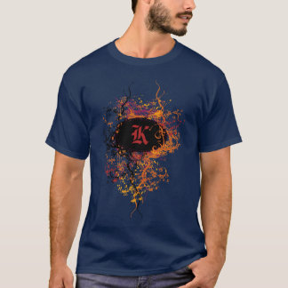 T-shirt Modèle Damas vintage avec lettre monographie K