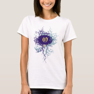 T-shirt Modèle Damas vintage avec lettre monographie O