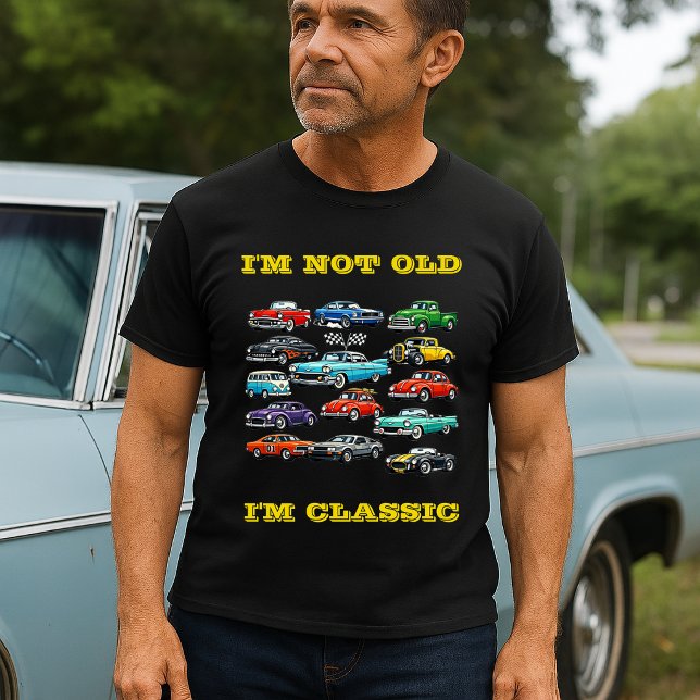 T-shirt Modèle d'anniversaire de collage de voiture classi (Créateur téléchargé)