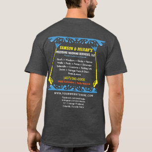 T-shirt Modèle de carte de visite de lavage et de nettoyag