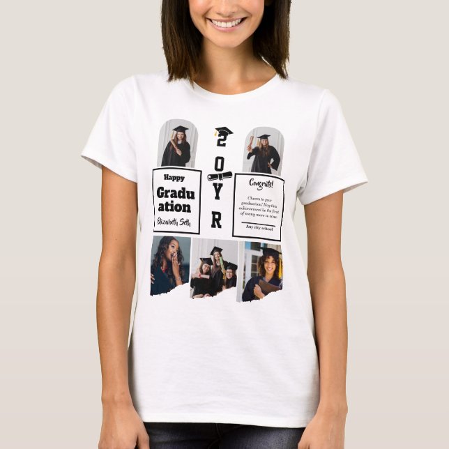 T-shirt Modèle de célébration de remise de diplômes avec 5 (Devant)