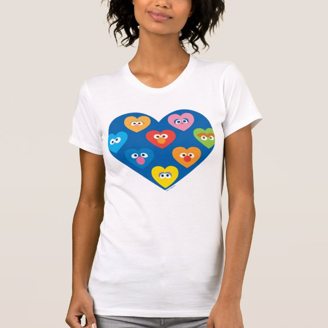 T-shirt Modèle de cœurs de la Saint-Valentin de Sesame Str (Devant)